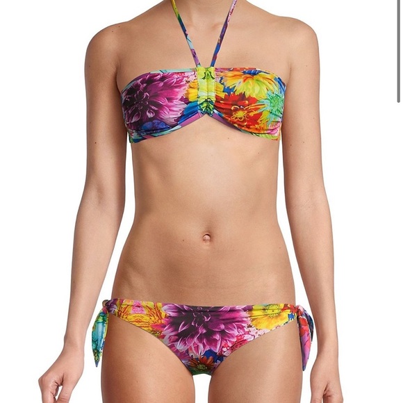 New Roberto Cavalli Floral Bikini Swimsuit sz L - Picture 1 of 4